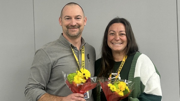 2025 Cape Tech Governor Educator of the Year Recipients Mr. David Billig (left) and Dr. Carly Stranges (right)