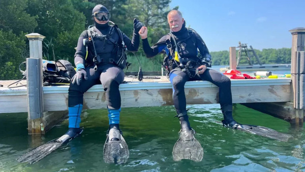CMCTSD Teacher Hanna Toft and Gene Peterson of Atlantic Divers are experienced divers who lead the students’ SCUBA classes.