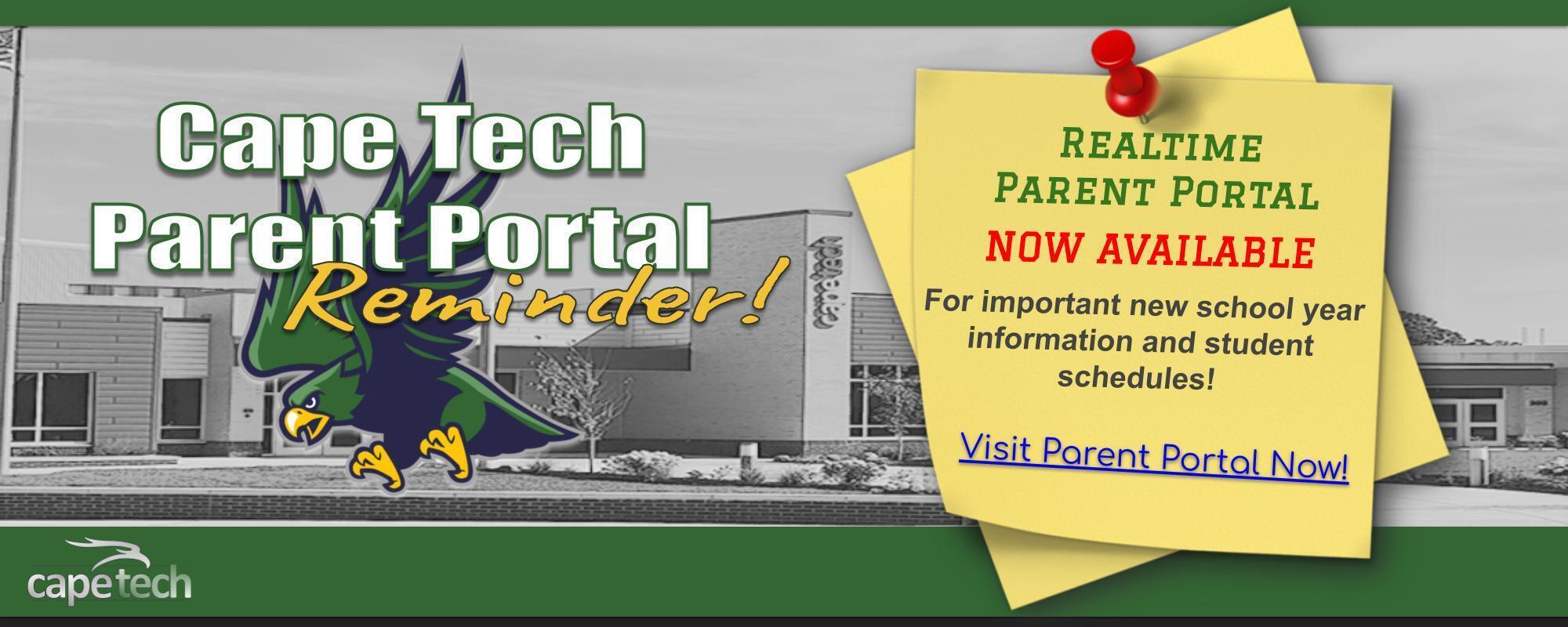 Parent Portal Now Open For Important Information and Student Schedules