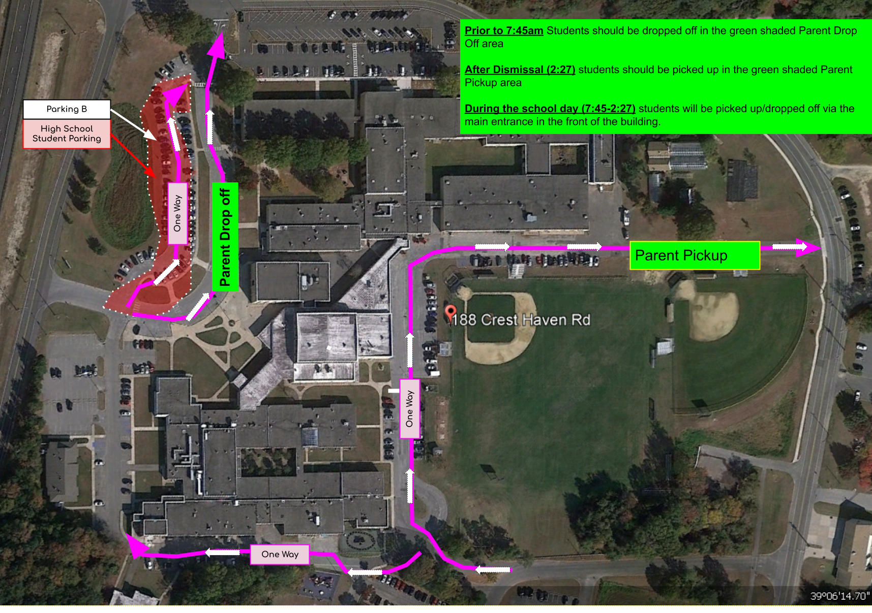 Parent Drop off and Pickup Map & Directions